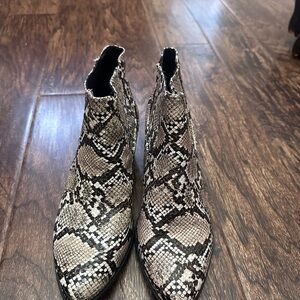 Skechers Snakeskin Pattern Ankle Booties